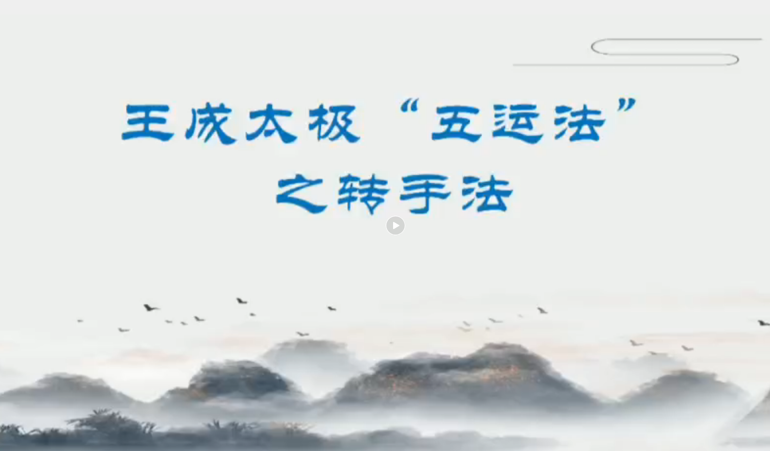 <b>王成太极“五运法”之-转手法</b>